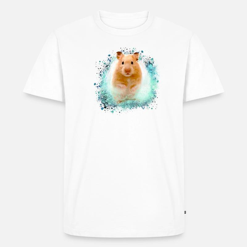 hamster, graffiti,malerei,grün,goldhamster - Männer Premium Bio T-Shirt - Weiß