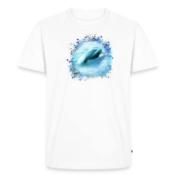 dolphin, graffiti, painting,blue,fish, dolphins,sea - Men's Premium Organic T-Shirt - white - Front - Nico (187cm)