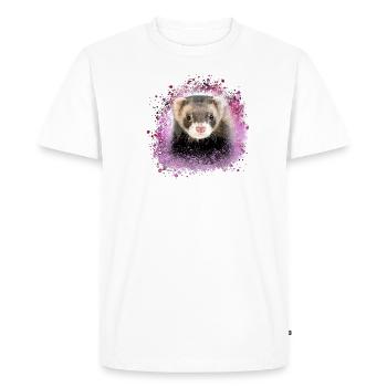 furets,rose,graffiti,iltis - T-shirt Premium bio Homme - blanc - Devant - Nico (187cm)