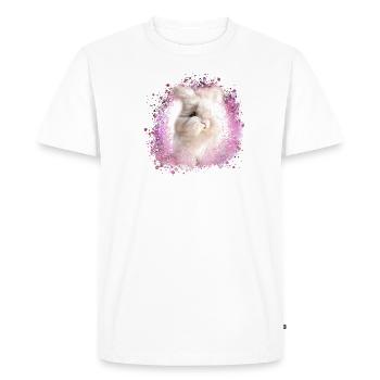lapin angora, lapin, graffiti, rose, lapin - T-shirt Premium bio Homme - blanc - Devant - Nico (187cm)