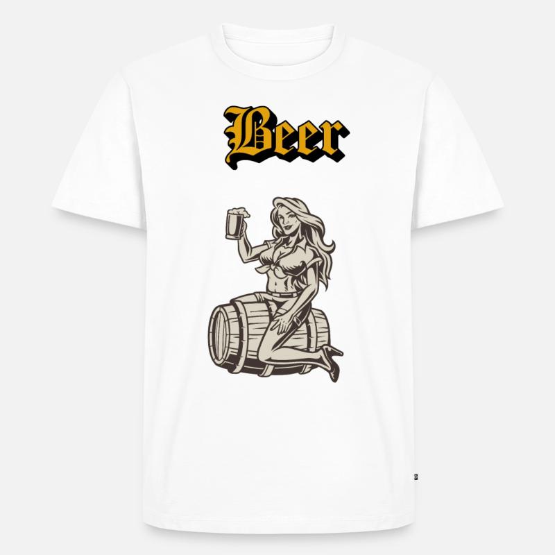 Bier Trinken - Männer Premium Bio T-Shirt - Weiß