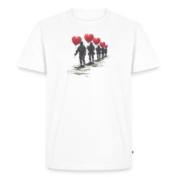 There is no road towards peace; peace is the road - T-shirt Premium bio Homme - blanc - Devant - Nico (187cm)