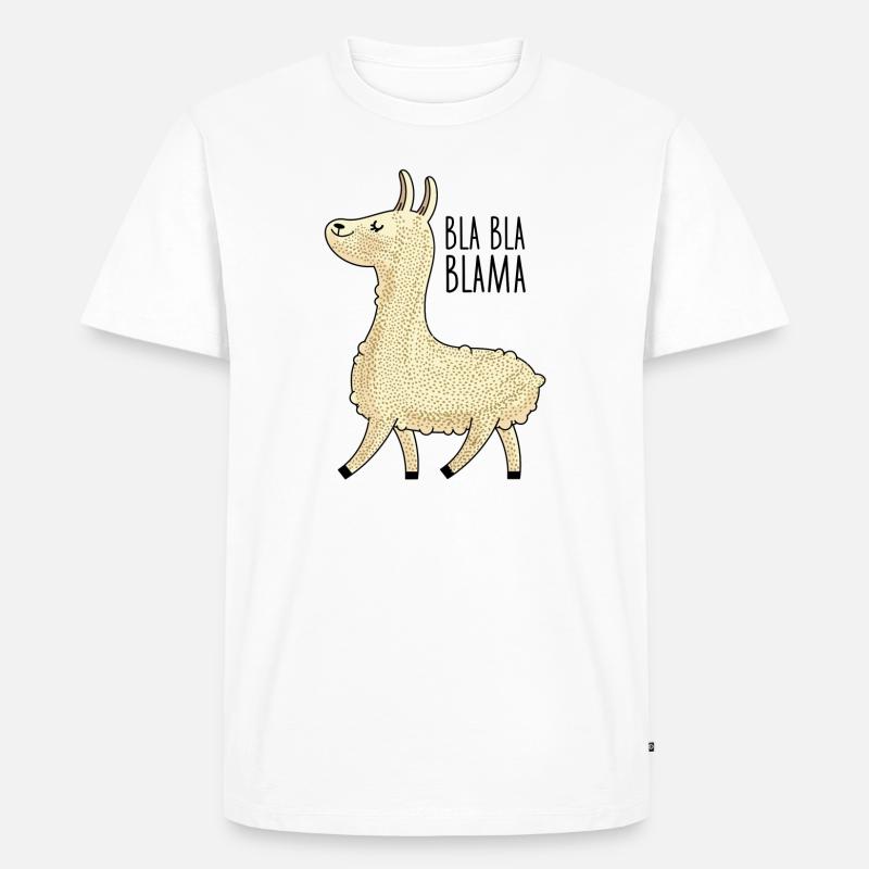 Lama Bla Bla Bla - Männer Premium Bio T-Shirt - Weiß