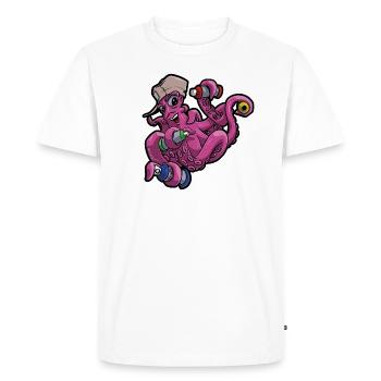 🐙 Graffiti Octopus. Cool motif, character style - Men's Premium Organic T-Shirt - white - Front - Nico (187cm)