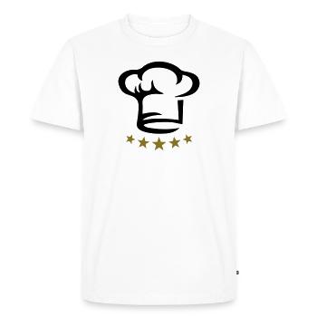 Cinq étoiles chef, cuisine, restaurant, Chapeau - T-shirt Premium bio Homme - blanc - Devant - Nico (187cm)