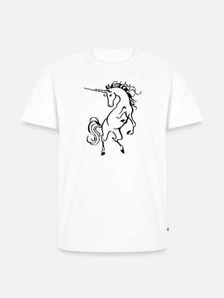 Einhorn - Männer Premium Bio T-Shirt - Weiß