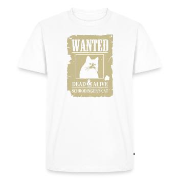 Gesucht tot und lebendig Schrödinger Katze - Männer Premium Bio T-Shirt - Weiß - Vorne - Nico (187cm)