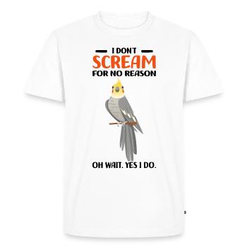 Nymphensittich - Männer Premium Bio T-Shirt - Weiß - Vorne - Nico (187cm)