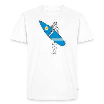 Surfergirl - T-shirt Premium bio Homme - blanc - Devant - Nico (187cm)