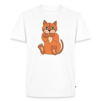Chat mignon - T-shirt Premium bio Homme - blanc - Devant - Nico (187cm)