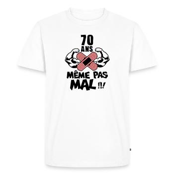 70 ans meme pas mal anniversaire muscle - T-shirt Premium bio Homme - blanc - Devant - Nico (187cm)