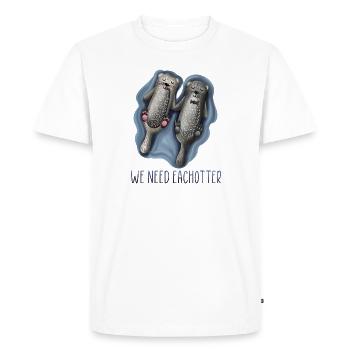 Nous need each Otter funny cadeau cute couple - T-shirt Premium bio Homme - blanc - Devant - Nico (187cm)