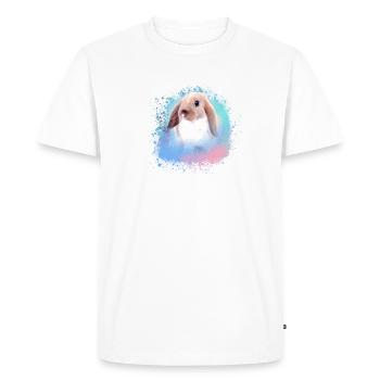 lapin, lapin, rose, graffiti, peinture, - T-shirt Premium bio Homme - blanc - Devant - Nico (187cm)