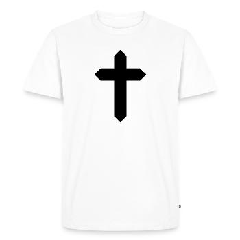 Cross Holy - Men's Premium Organic T-Shirt - white - Front - Nico (187cm)