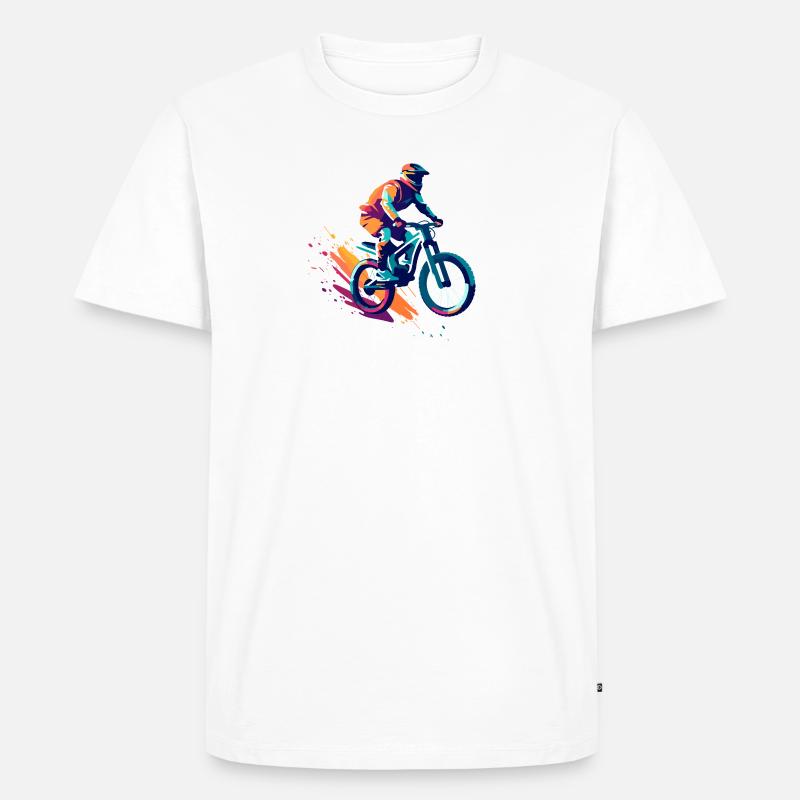 Mountainbikedesign - Männer Premium Bio T-Shirt - Weiß