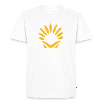 Coquille Saint-Jacques | Camino de Santiago | Chemin de Saint-Jacques - T-shirt Premium bio Homme - blanc - Devant - Nico (187cm)