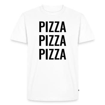 Pizza Pizza Pizza - T-shirt Premium bio Homme - blanc - Devant - Nico (187cm)