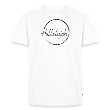 Hallelujah im Kreis - Männer Premium Bio T-Shirt - Weiß - Vorne - Nico (187cm)