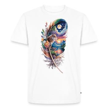 Wolf in the Feather Spiritual Power of Nature - Men's Premium Organic T-Shirt - white - Front - Nico (187cm)