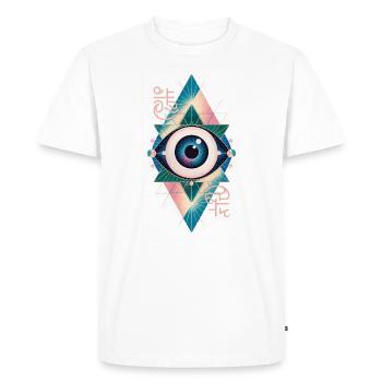 Magic Eye - Stunning Spiritual Quote - Men's Premium Organic T-Shirt - white - Front - Nico (187cm)