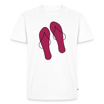 flip flops - Men's Premium Organic T-Shirt - white - Front - Nico (187cm)