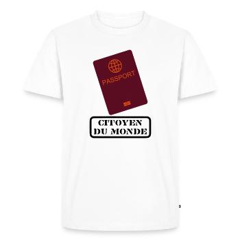 Citoyen du monde - T-shirt Premium bio Homme - blanc - Devant - Nico (187cm)