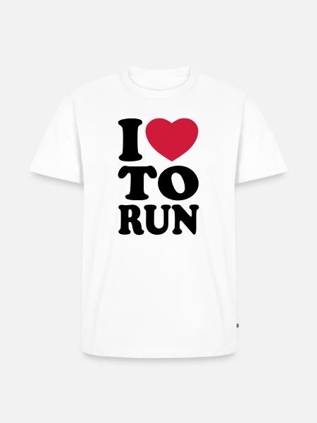 I love to run - Men's Premium Organic T-Shirt - white