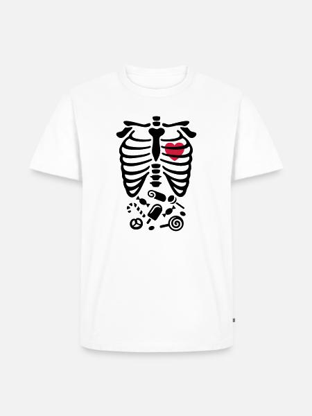 Halloween-Röntgenstrahl-Kostüm Süßigkeiten - Männer Premium Bio T-Shirt - Weiß
