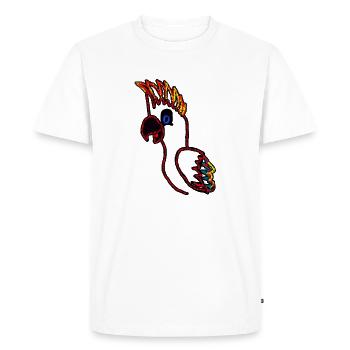 Abstract Neon Bird Line Art Design - Men's Premium Organic T-Shirt - white - Front - Nico (187cm)