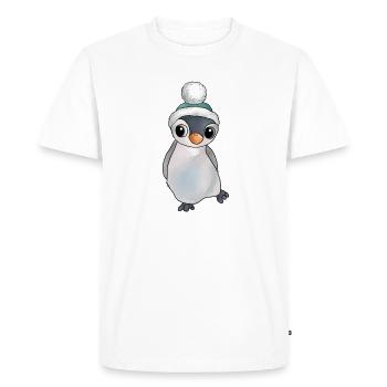 Pingouin avec chapeau - T-shirt Premium bio Homme - blanc - Devant - Nico (187cm)