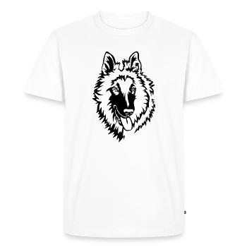 Tervueren head - Men's Premium Organic T-Shirt - white - Front - Nico (187cm)