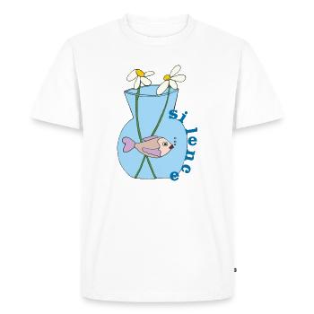Poisson dans un bocal - T-shirt Premium bio Homme - blanc - Devant - Nico (187cm)