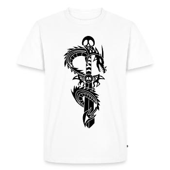 The Black Dragon and the Sword - Men's Premium Organic T-Shirt - white - Front - Nico (187cm)