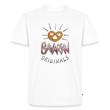 « Bavarian Originals » avec bretzel rocker - T-shirt Premium bio Homme - blanc - Devant - Nico (187cm)