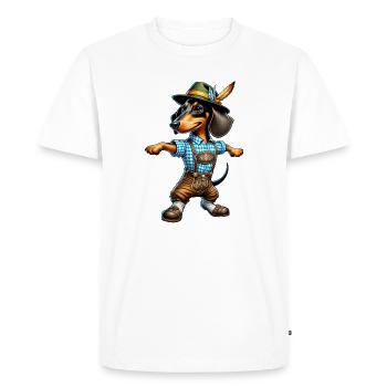 Dachshund dog Bayern - Men's Premium Organic T-Shirt - white - Front - Nico (187cm)
