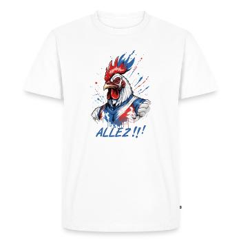 Football and Rugby, sport in blue, white and red colours - Men's Premium Organic T-Shirt - white - Front - Nico (187cm)