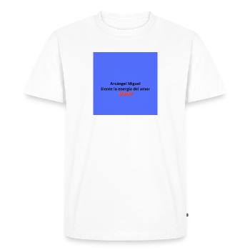 Archange Michel : Énergie de l’Amour - T-shirt Premium bio Homme - blanc - Devant - Nico (187cm)