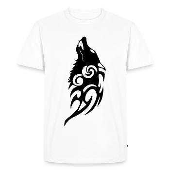 Loup noir fantôme de la forêt - T-shirt Premium bio Homme - blanc - Devant - Nico (187cm)