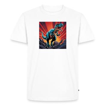 Dinosaure - T-shirt Premium bio Homme - blanc - Devant - Nico (187cm)
