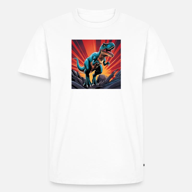 Dinosaurier - Männer Premium Bio T-Shirt - Weiß