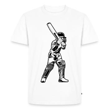 Croquis de cricket - T-shirt Premium bio Homme - blanc - Devant - Nico (187cm)