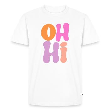 Playful letter design in pastel colours - Men's Premium Organic T-Shirt - white - Front - Nico (187cm)