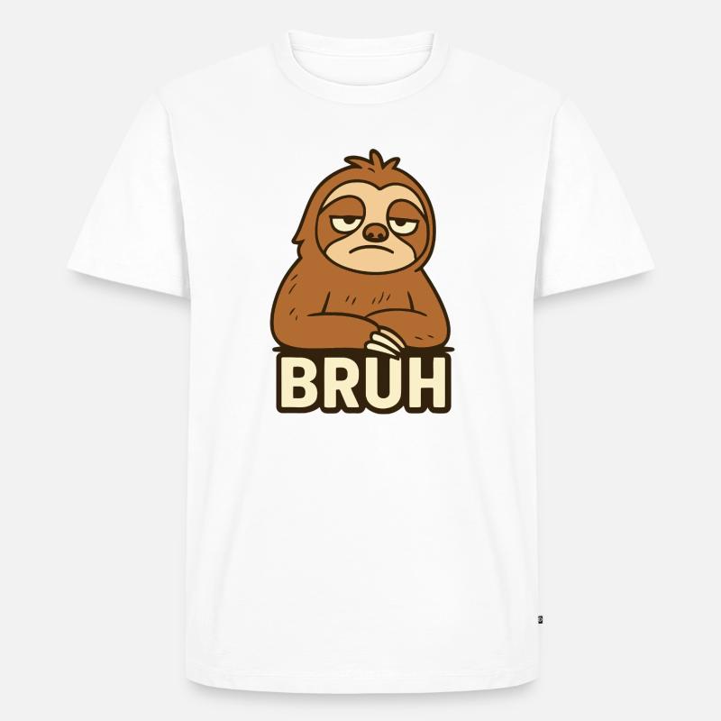 Conception de t-shirt décontracté Sloth Expression - T-shirt Premium bio Homme - blanc