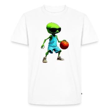 Aliens Basketball - T-shirt Premium bio Homme - blanc - Devant - Nico (187cm)