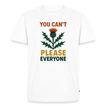 On ne peut pas plaire à tout le monde - T-shirt Premium bio Homme - blanc - Devant - Nico (187cm)