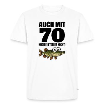 70th Birthday Funny Men Great Pike - Men's Premium Organic T-Shirt - white - Front - Nico (187cm)