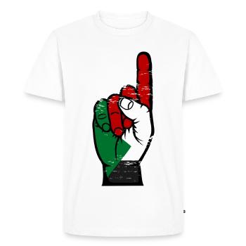 Drapeau soudanais numéro 1 utilisé - T-shirt Premium bio Homme - blanc - Devant - Nico (187cm)
