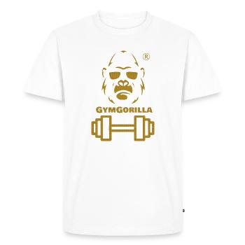 GymGorilla Power Picture - Men's Premium Organic T-Shirt - white - Front - Nico (187cm)