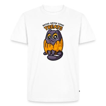 Apportez Miaou Des friandises Halloween Chat Citrouille - T-shirt Premium bio Homme - blanc - Devant - Nico (187cm)
