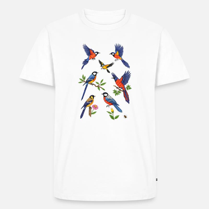 Lebendiger Eisvogelflug - Männer Premium Bio T-Shirt - Weiß